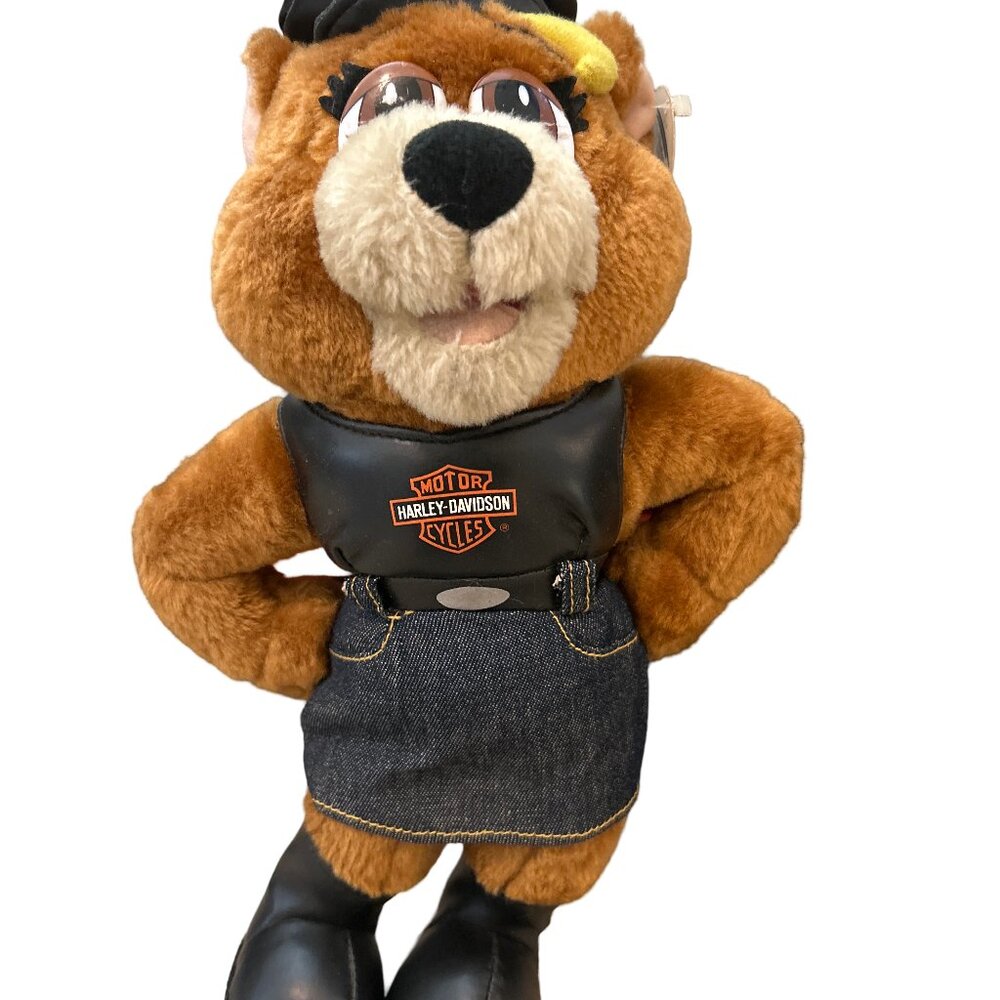 Vintage 1998 Harley Davidson Motorcycle Play By Play Biker Girl Babe Plush Bear